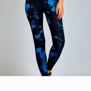 Sweaty Betty Power Blue Text Print Size XL NWT